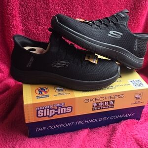 Skechers Women's Black Slip-Ins Work Sneakers
